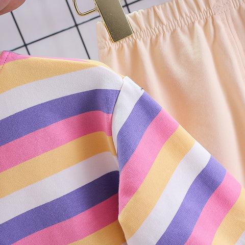 Multicolor Stripe Pullover and Jogger Set