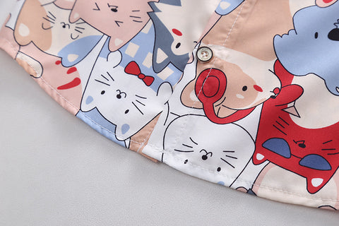 Graphic Button Shirt and Casual Shorts Set