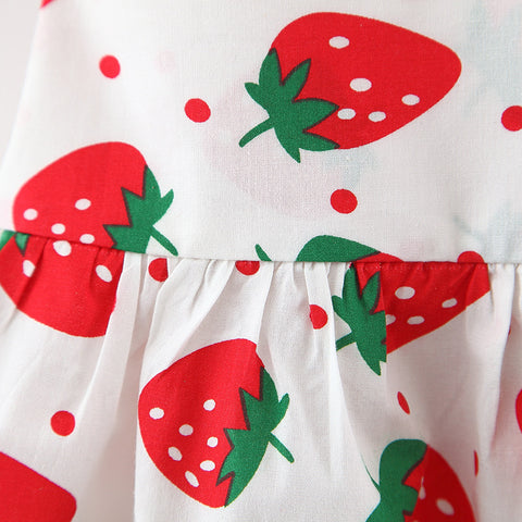 Strawberry Cotton Dress with Matching Sun Hat
