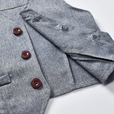 Elegant Soft Cotton Shirt,Vest, Pants and Bow Tie Suit