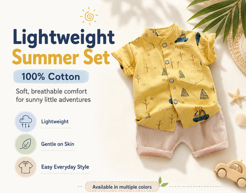 Light Cotton Shirt and Comfy Shorts Set
