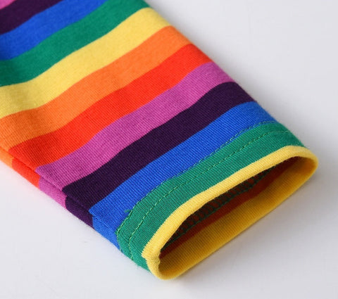 Colorful striped sleeve with a cuff design on a white background