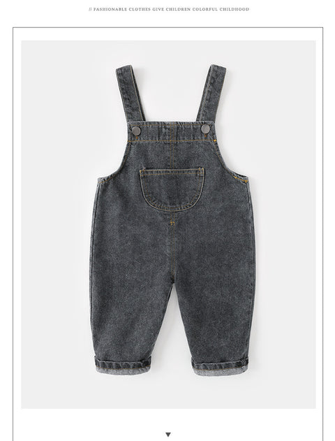 Soft Denim Overalls with Adjustable Straps