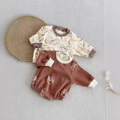 Adorable Cartoon Prints Soft Cotton Romper