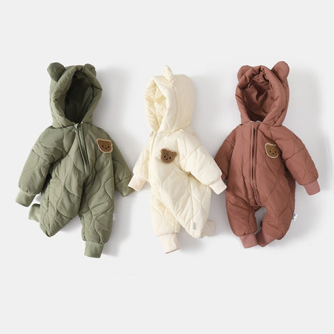 Warm Quilted Hooded Jumpsuit