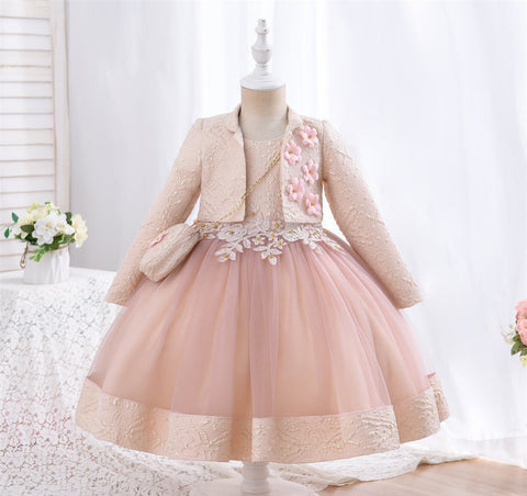 Amber's Gem Elegant Dress, Jacket and matching Bag Set