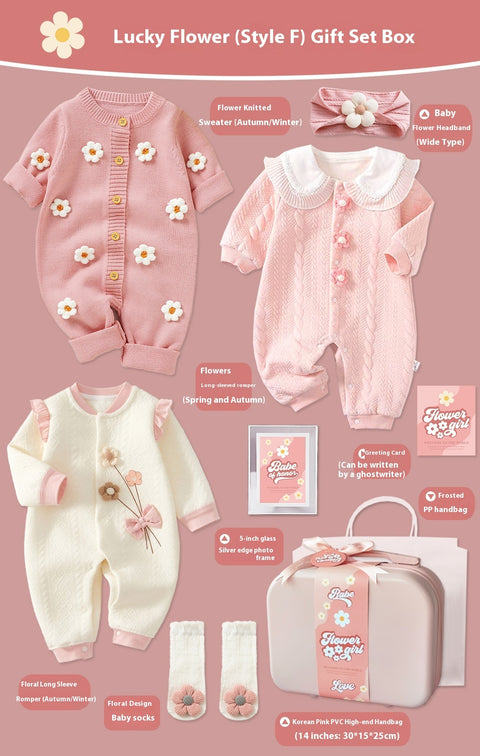 Lucky Flower Babygeschenkkoffer aus 100% weicher Baumwolle