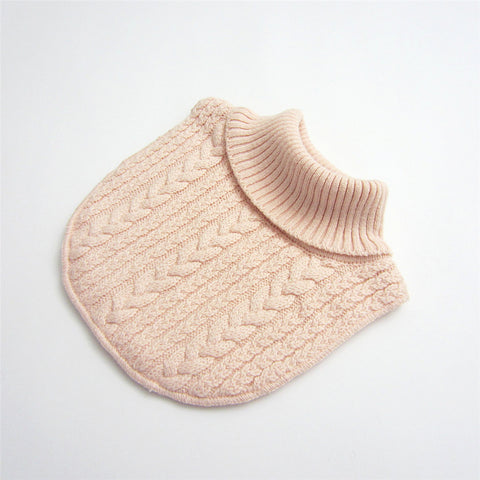 Warm ribbed knit neck warmer with braided texture
