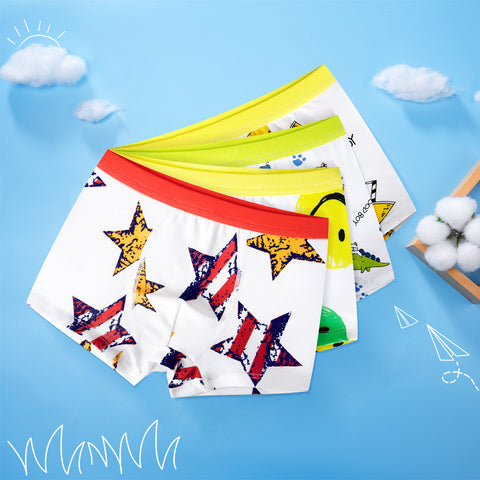 Breathable Cotton Cartoon Boxer Briefs Set