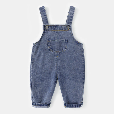Soft Denim Overalls with Adjustable Straps