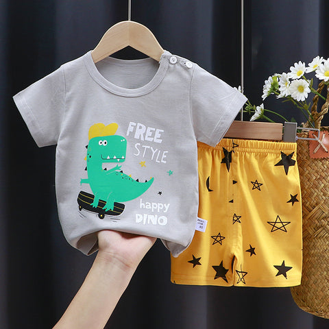 Fun Cotton T-Shirt and Elastic Shorts Set