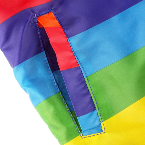 Rainbow Windbreaker Jacket with Hood