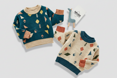 Colorful Knitted Sweater with Geometric Pattern