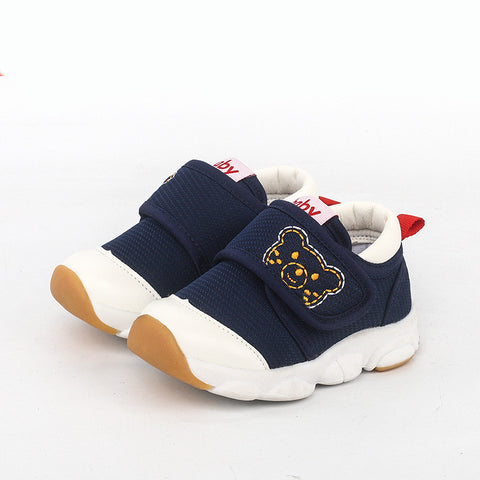 Soft Sole Sneakers with Bear Embroidery