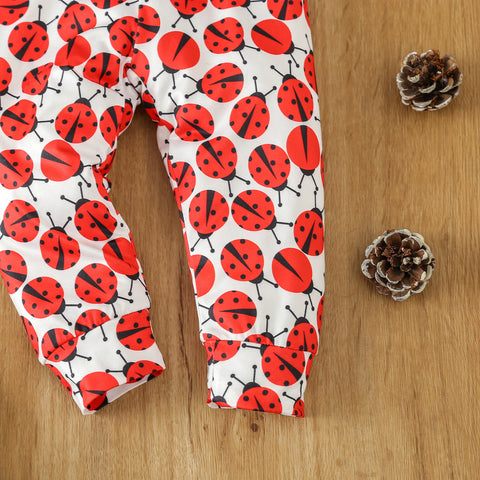 Ladybug Print Romper and Legging Set