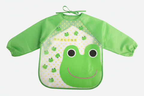 Delantal impermeable de manga larga con estampado de dibujos animados