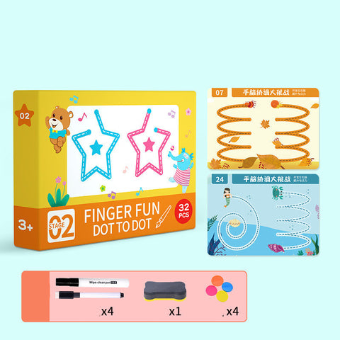 Libro di esercizi, penne per lavagna bianca e set di disegni puzzle con gomma