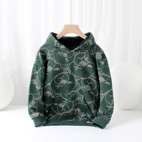 Hooded Bear Prin Sweater