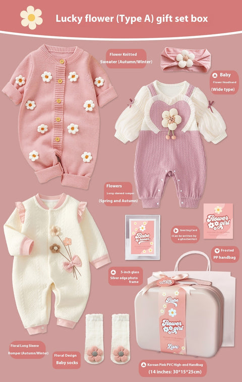 Lucky Flower Babygeschenkkoffer aus 100% weicher Baumwolle