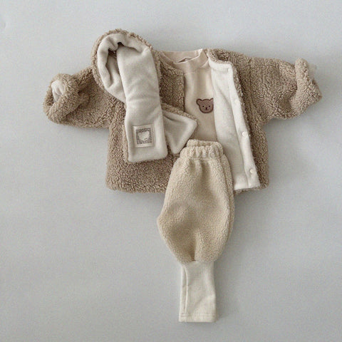 Cute Bear Patch Design Cotton Sweater