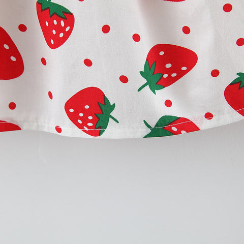 Strawberry Cotton Dress with Matching Sun Hat