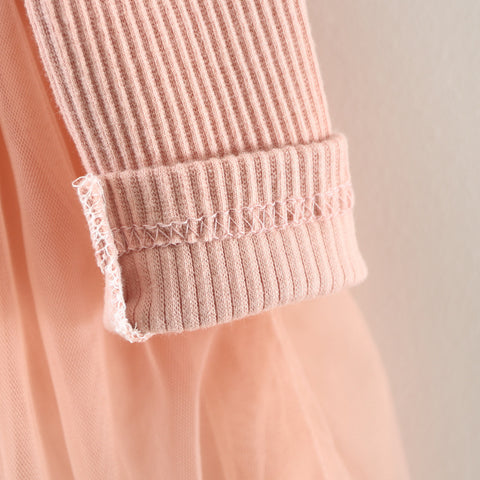 Cotton Tulle Dress with Floral Embroidery