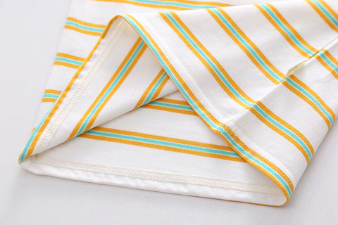 Lightweight Overalls and striped Tee Set