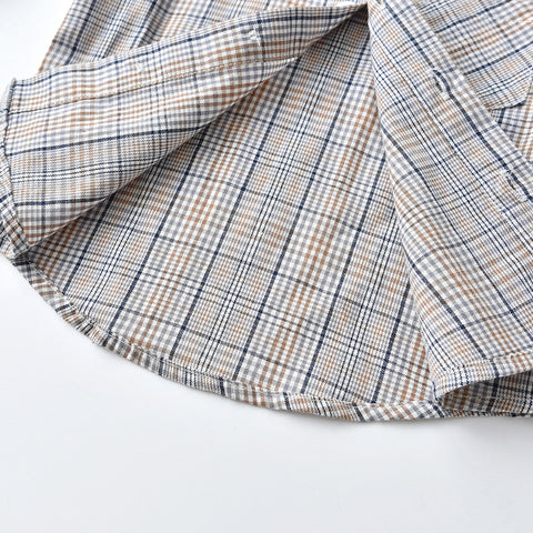 Gentleman Plaid Shirt, Suspender Pants and Bow Tie Set