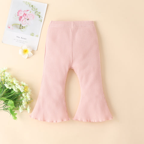 Conjunto de mono de canalé y pantalón acampanado con diadema