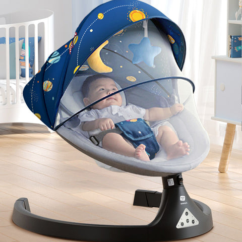 Smart Electric Baby Rocking Chair with Remote, Mosquito Net & Music