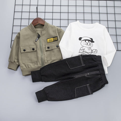 Playtime-Jacke, Baumwollpullover und Jogginghose-Set