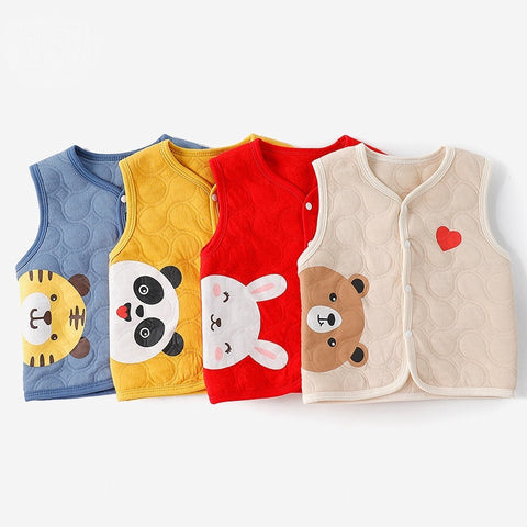 Cute Animal Motifs Cotton Quilted Vest