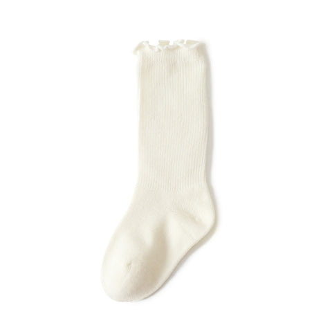 Soft Knit Ruffle Trim Socks