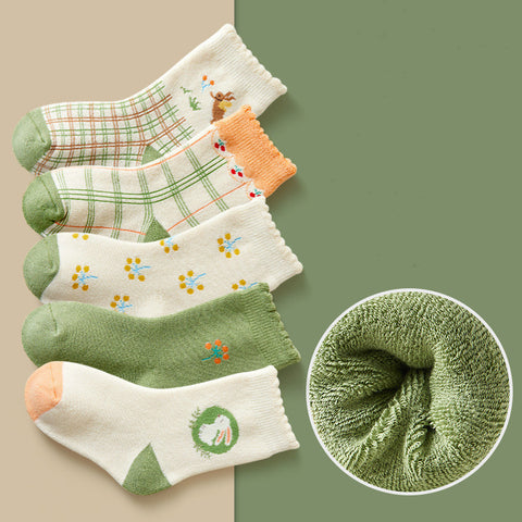 Playful Design 5-pair Cotton Knit Sock Collection