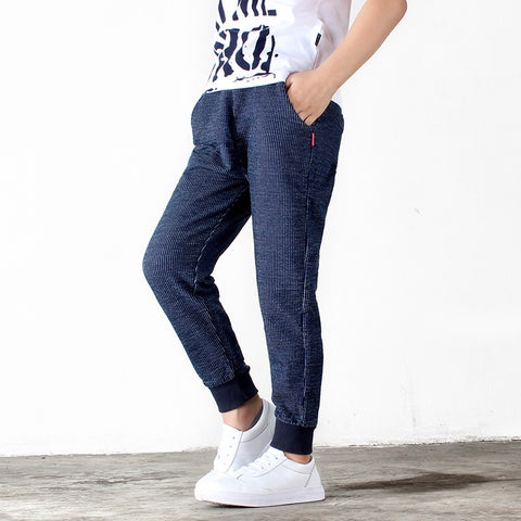Cotton Knit Denim Jogger Pants