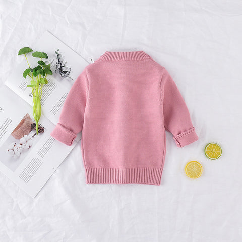 Cozy Knit Bunny Sweater Round Neck