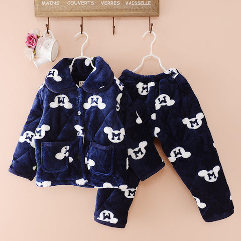 Thick Cotton Fleece Pajama Set