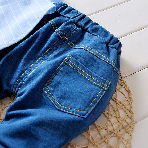 Soft Modal Shirt With Detachable Bow Tie and Comfy Trousers Set