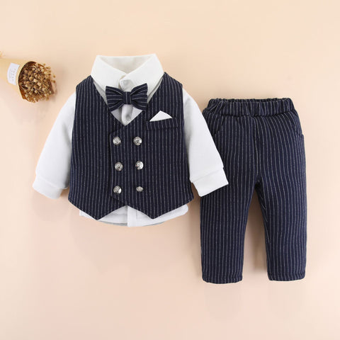 Elegant Shirt, Vest and Pants Pinstripe Set
