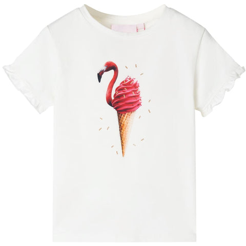 Soft Cotton T-Shirt Flamingo Ice Cream Design