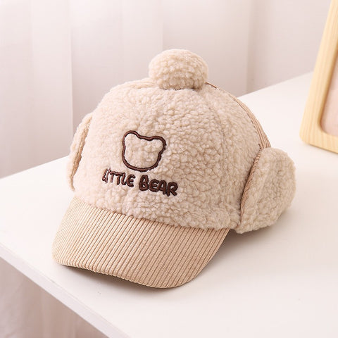 Warm Corduroy and Sherpa Fleece Hat