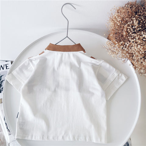 Sweat-absorbing Cotton Striped Polo T-Shirt