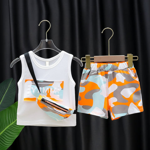Cotton Vest and Shorts Camouflage Pattern Set