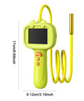 Green inspection camera with coiled cable on a white background