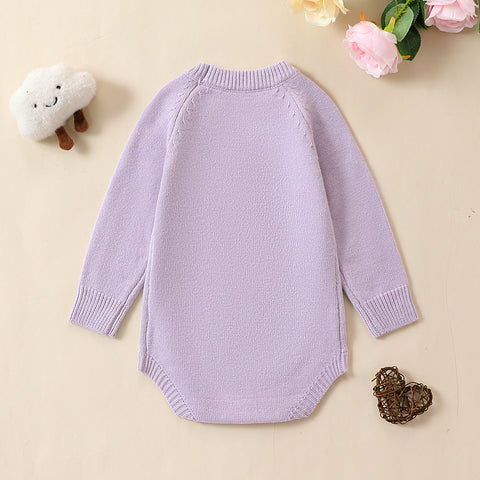Lavender Floral Embroidered Long Sleeve Bodysuit