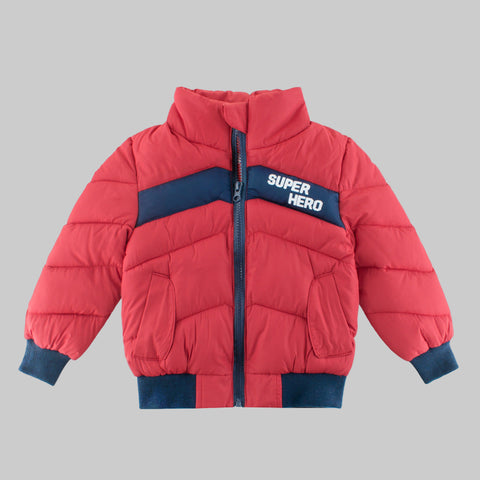 Super Hero Printed Puffer Jacket