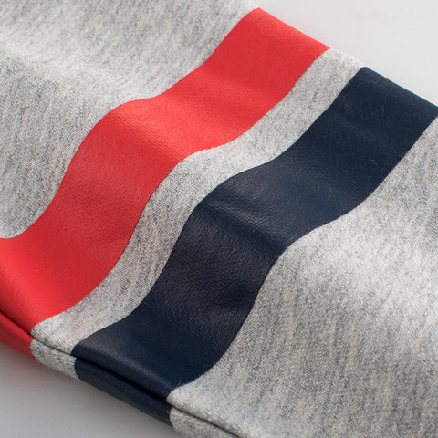 Cotton Zip Hoodie with Stripes