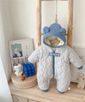 Quilted Hooded Jumpsuit with Bear Ears