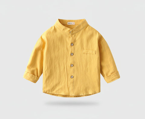 Stand Collar Cotton Shirt