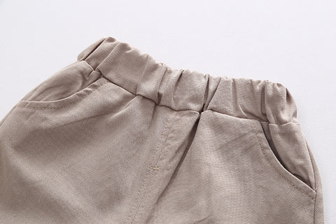 Graphic Button Shirt and Casual Shorts Set